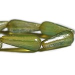 Czech Glass Teardrop Small Green Bead Strand