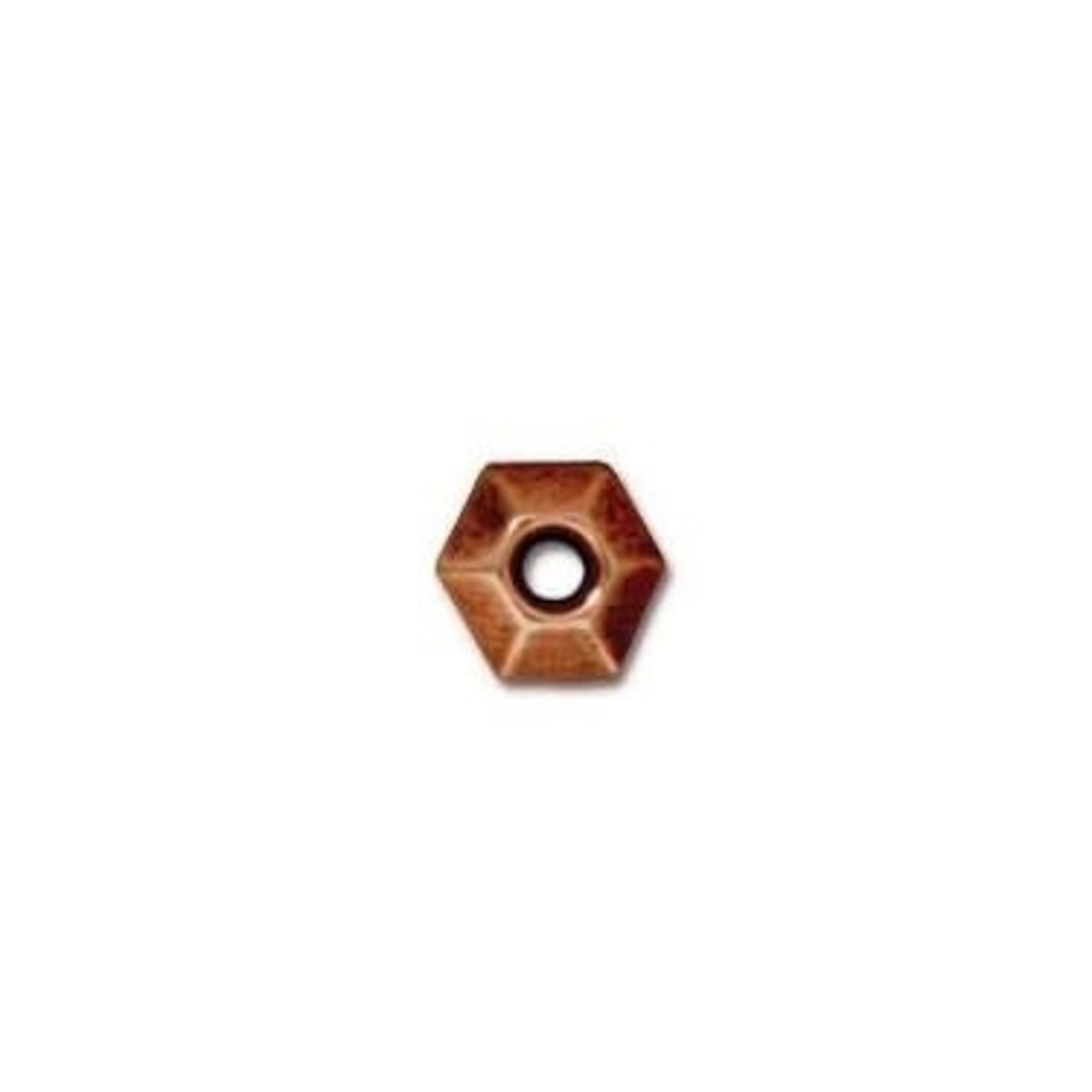 Faceted 5mm Spacer Bead Antique Copper Plated