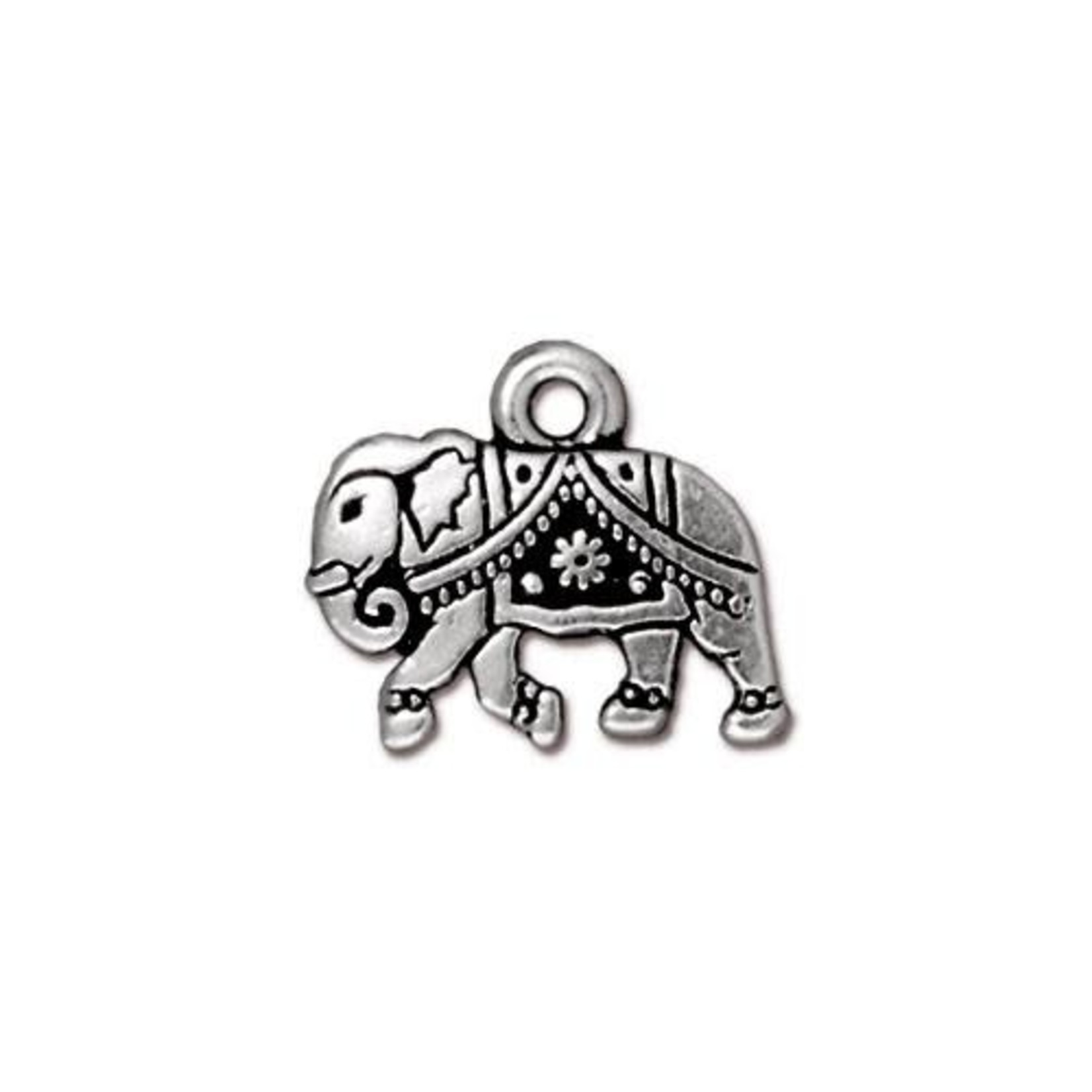 TierraCast Silver Plated Gita Elephant Charm