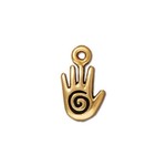 TierraCast Small Spiral Hand Charm Antique Gold Plated