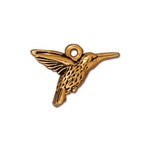 TierraCast Hummingbird Charm - Antique Gold Plated