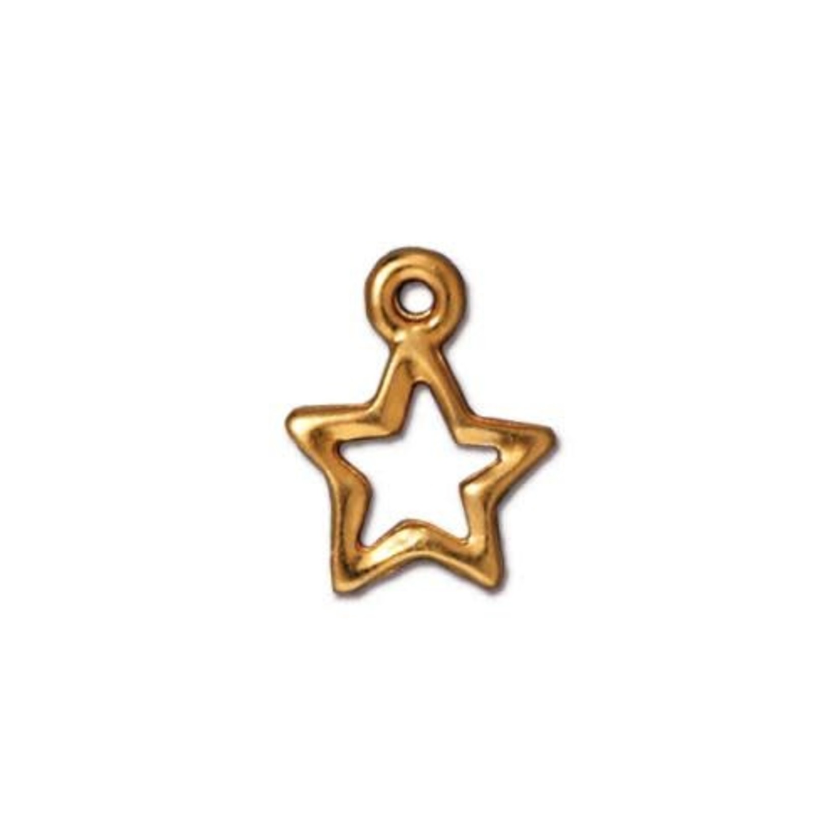 TierraCast Open Star Charm - Gold Plated