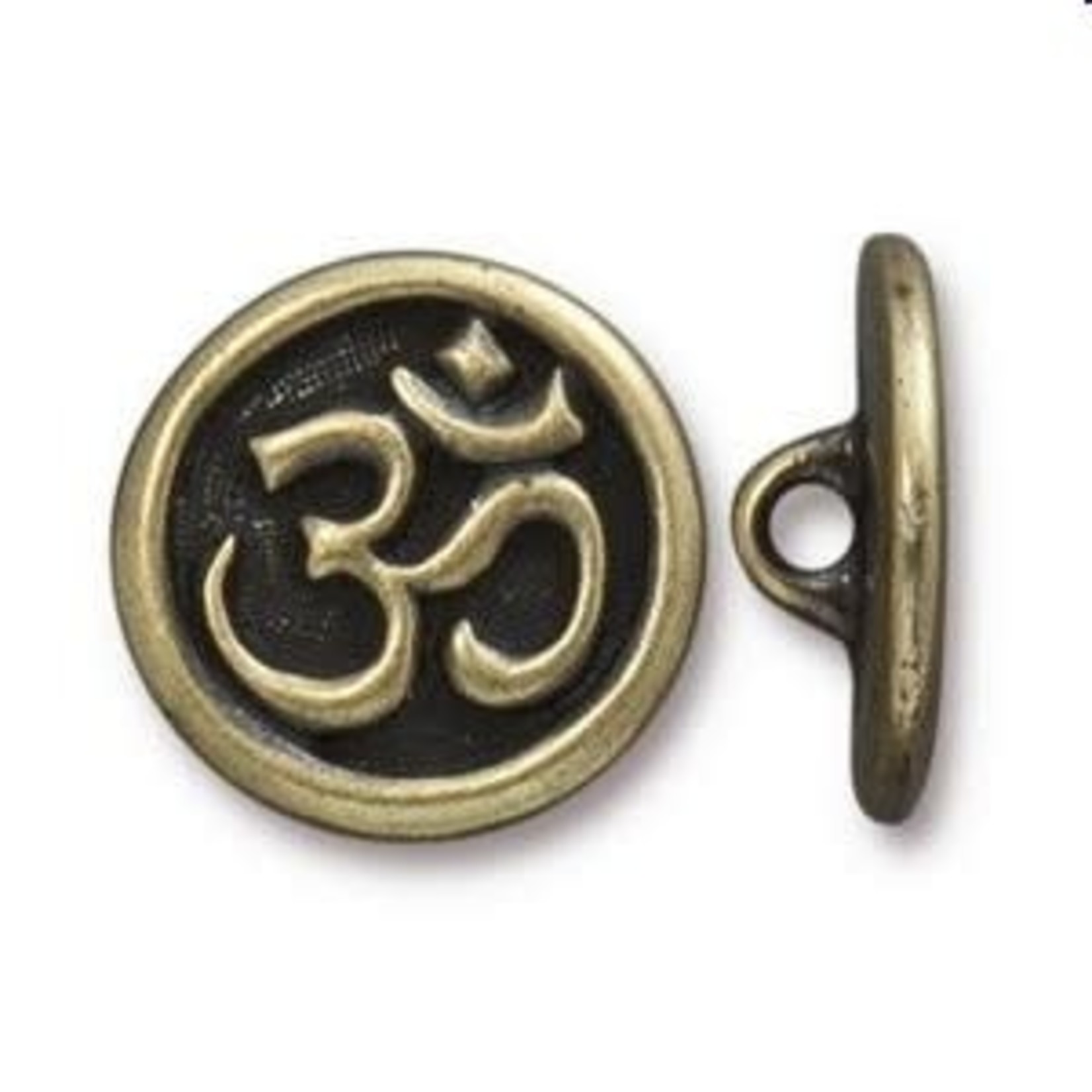 TierraCast Tierracast Oxidized Brass Plated Om Button