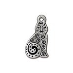 TierraCast Tierracast Antique SIlver Plated Spiral Cat Charm