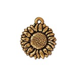 TierraCast Tierracast Antique Gold Plated Sunflower Charm