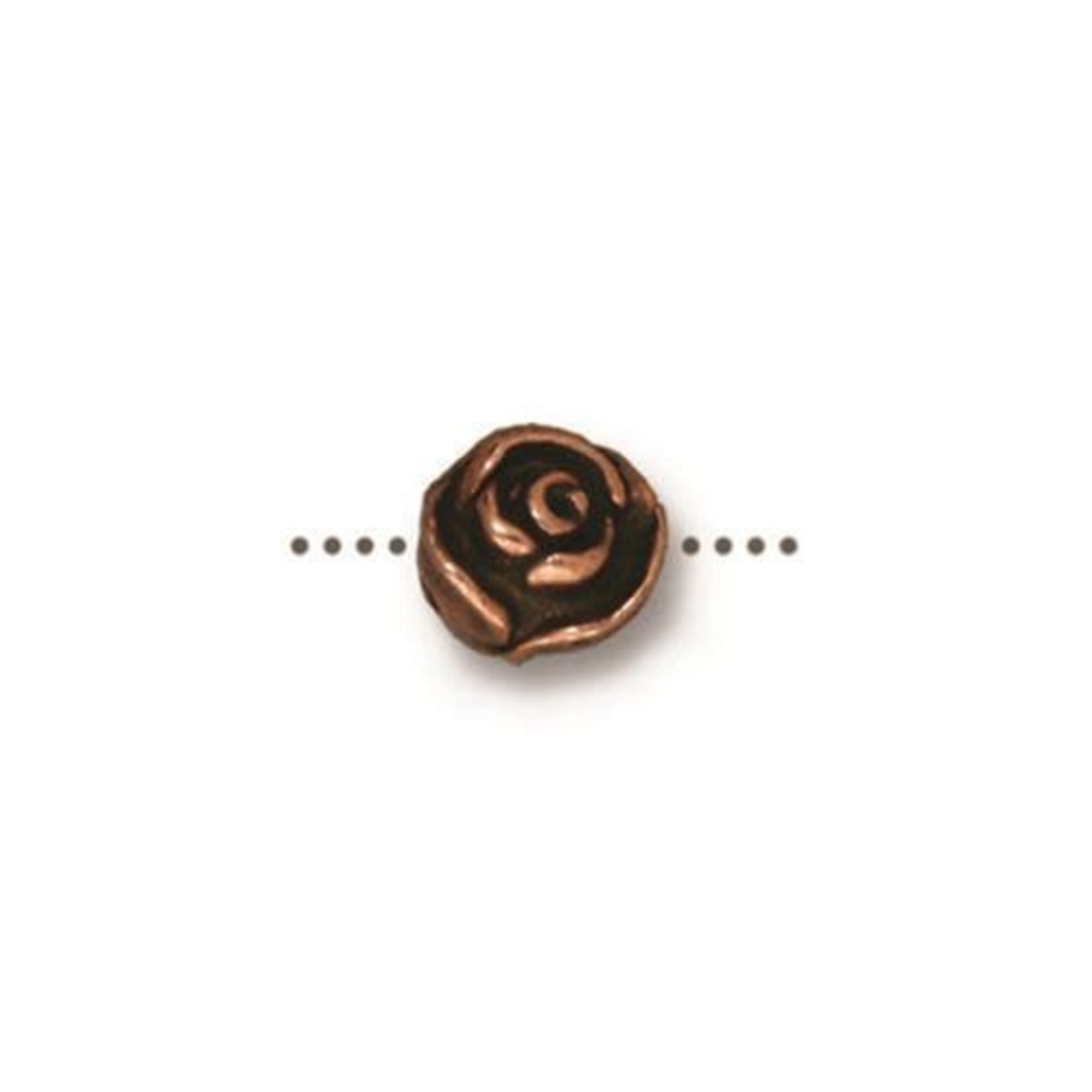 TierraCast Rose Bead - Antique Copper Plated