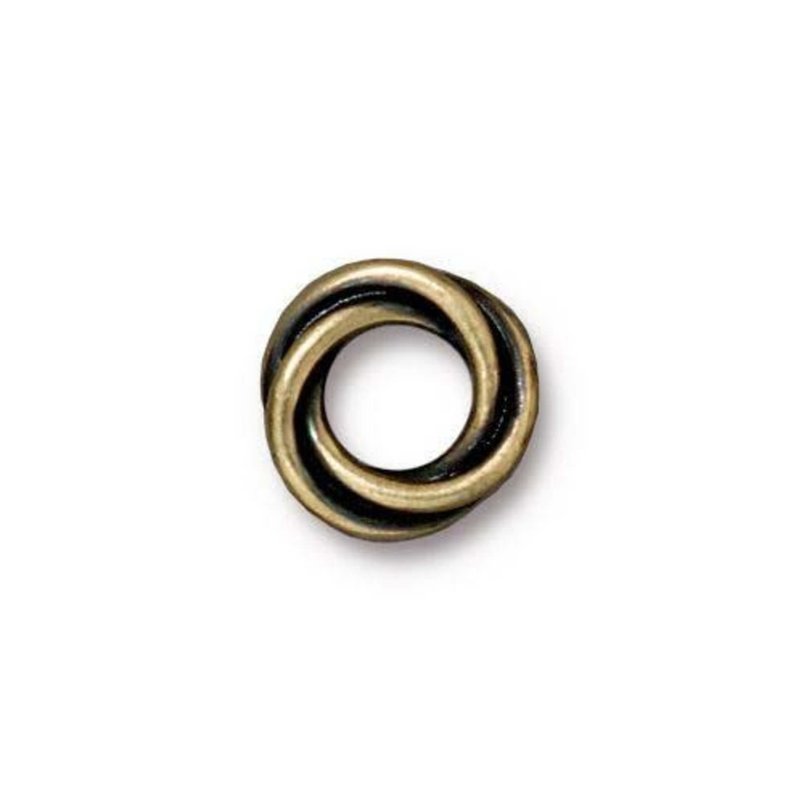 TierraCast Twisted 12mm Spacer -  Oxidized Brass Plated