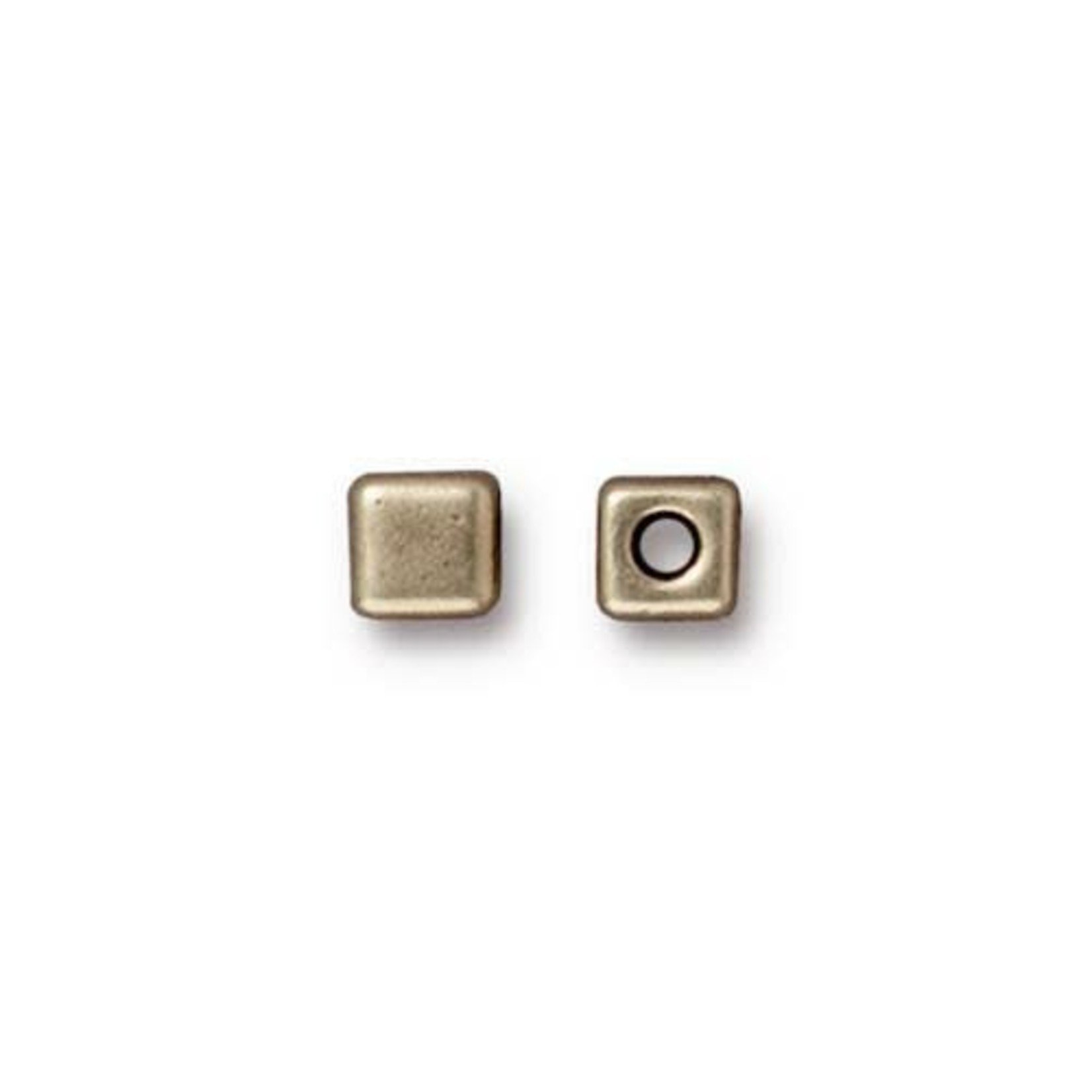 TierraCast Tierracast Oxidized Brass Plated Cube Bead - Single