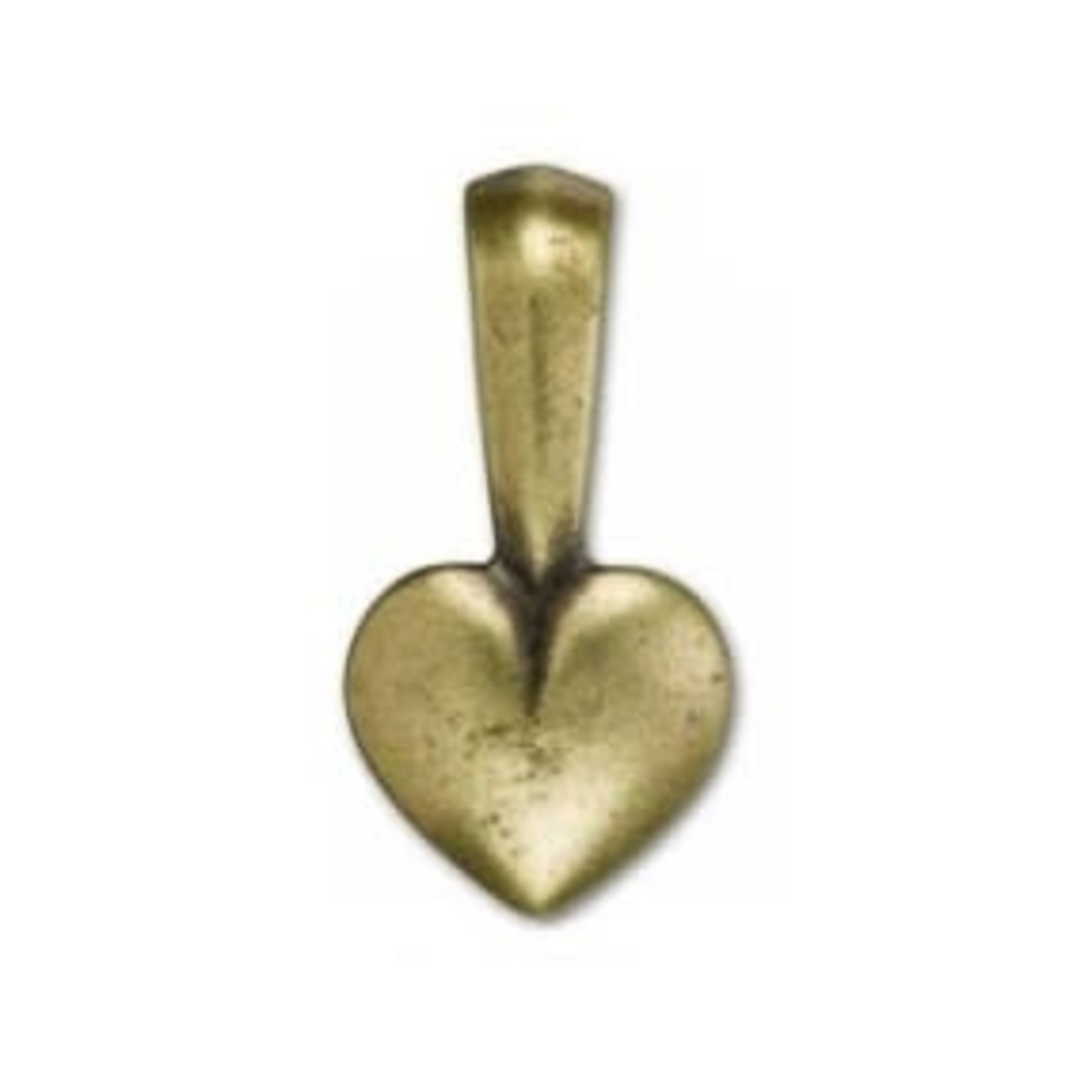 TierraCast Tierracast Oxidized Brass Plated Glue-on Heart Pad Bail