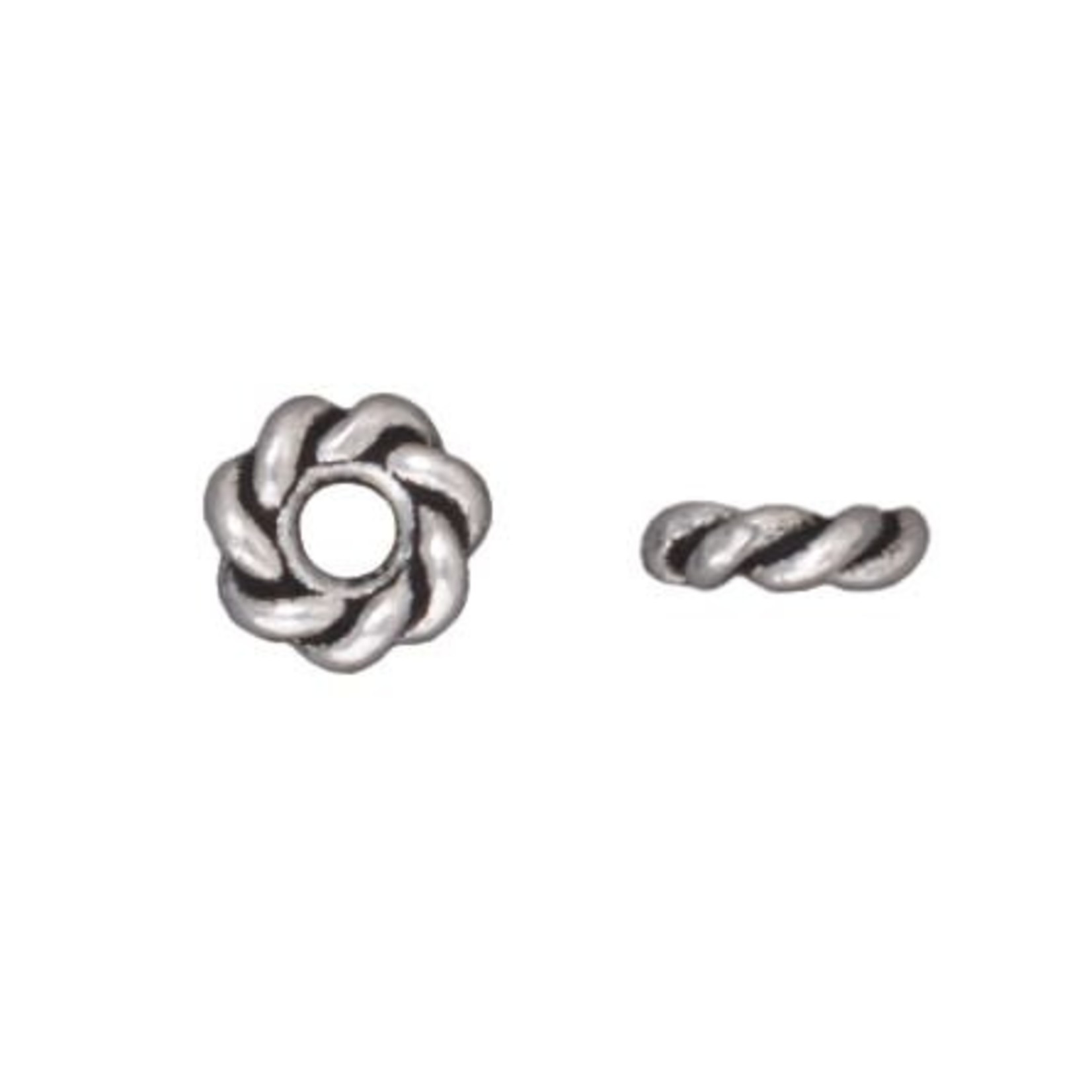 TierraCast Tierracast Antique Silver Plated 8mm Wide Twisted Spacer