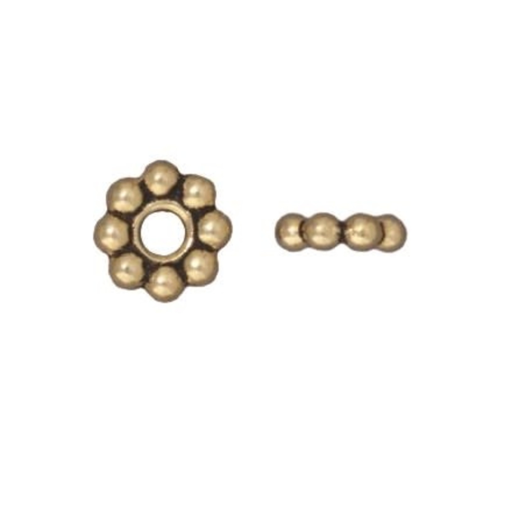 TierraCast Tierracast Antique Gold Plated 8mm Beaded Large Hole Bead