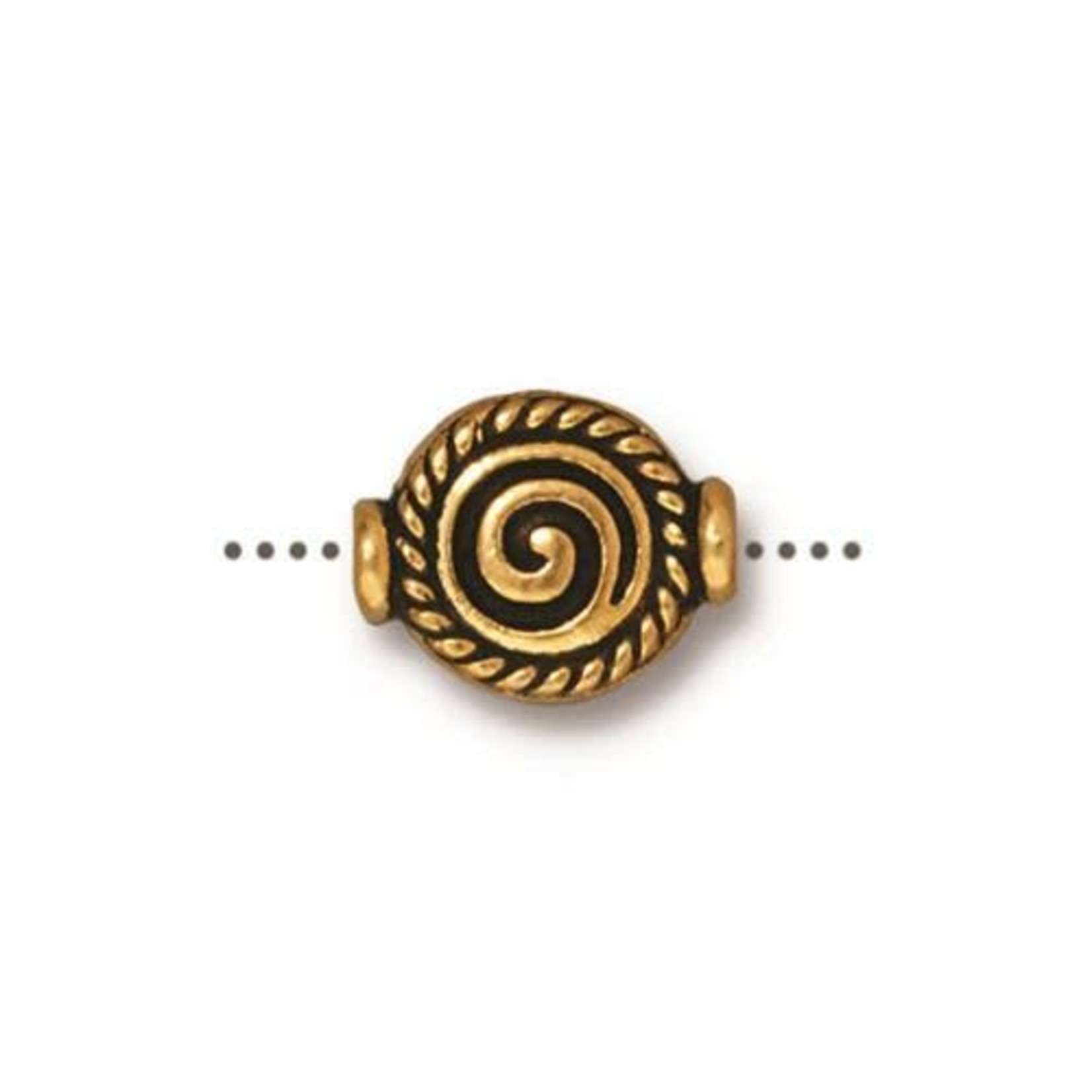 TierraCast Tierracast Antique Gold Plated Fancy Spiral Bead