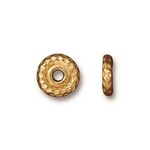 TierraCast Hammertone 10mm Large Hole Bead Gold Plated