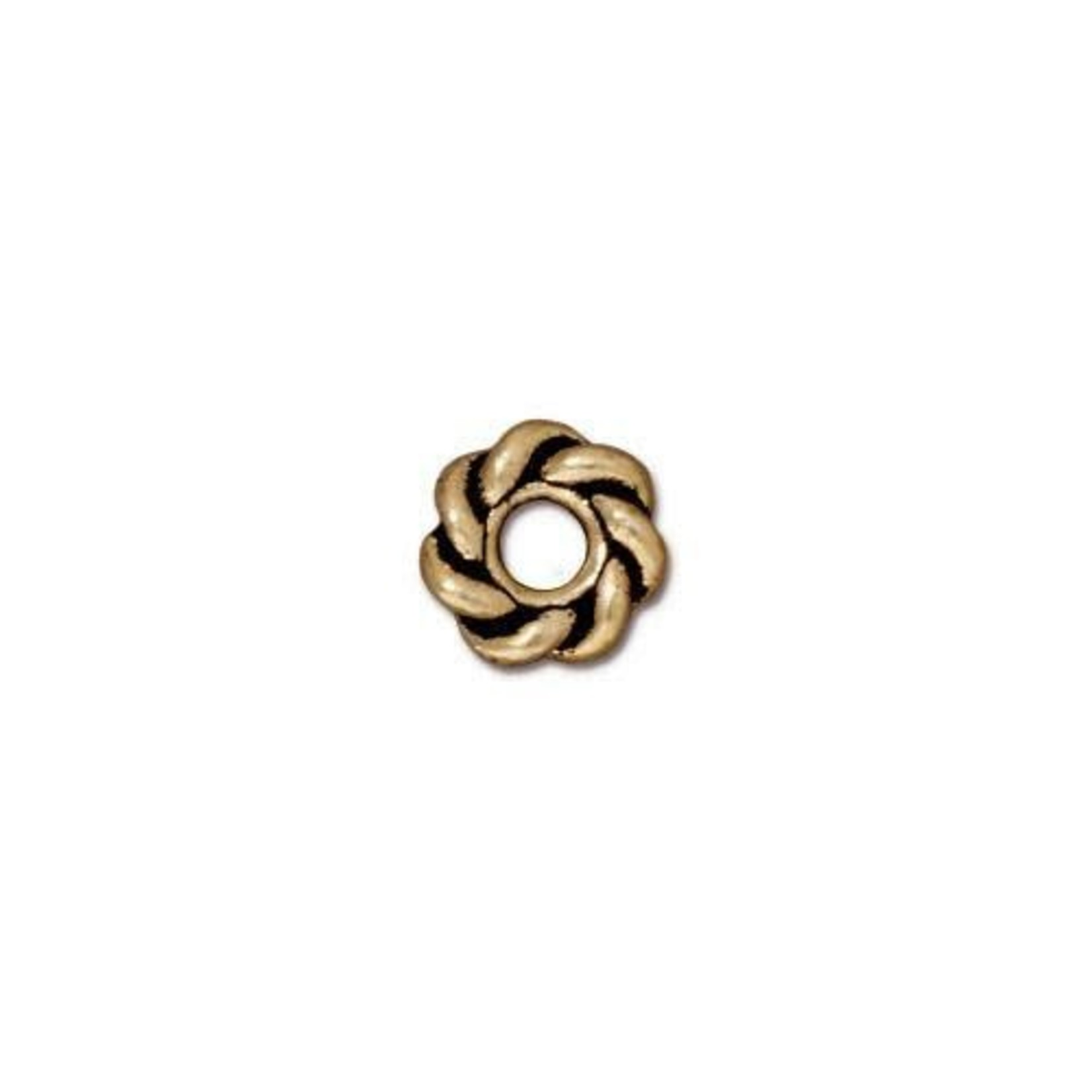 TierraCast Tierracast Antique Gold Plated 8mm Wide Twisted Spacer