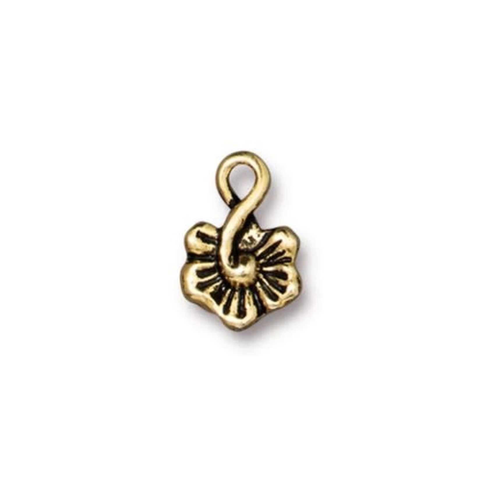 TierraCast Tierracast Antique Gold Plated Small Blossom Charm