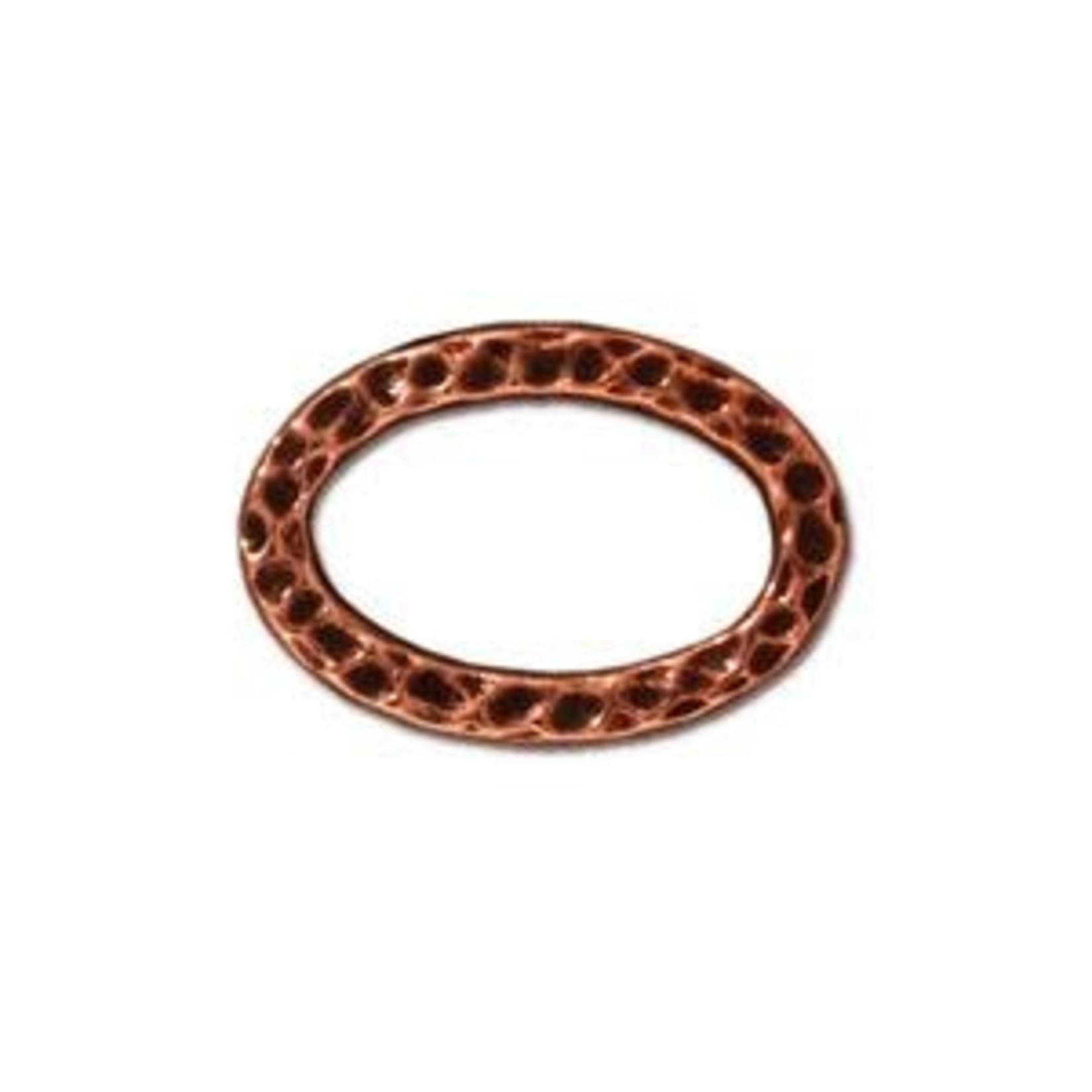 TierraCast Tierracast Antique Copper Plated Hammertone Oval Ring