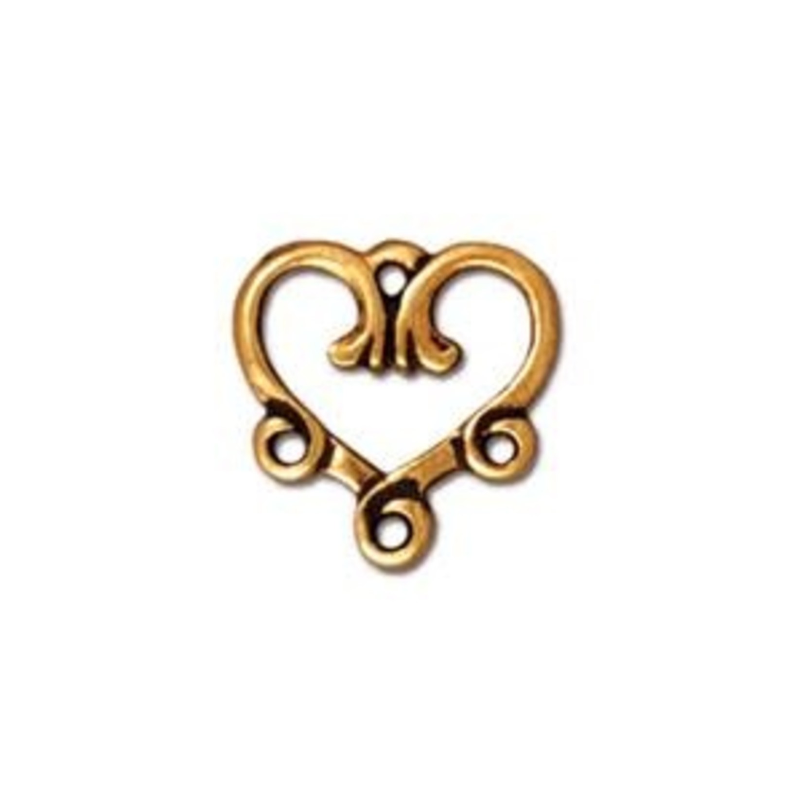 TierraCast Tierracast Antique Gold Plated 3-1 Heart