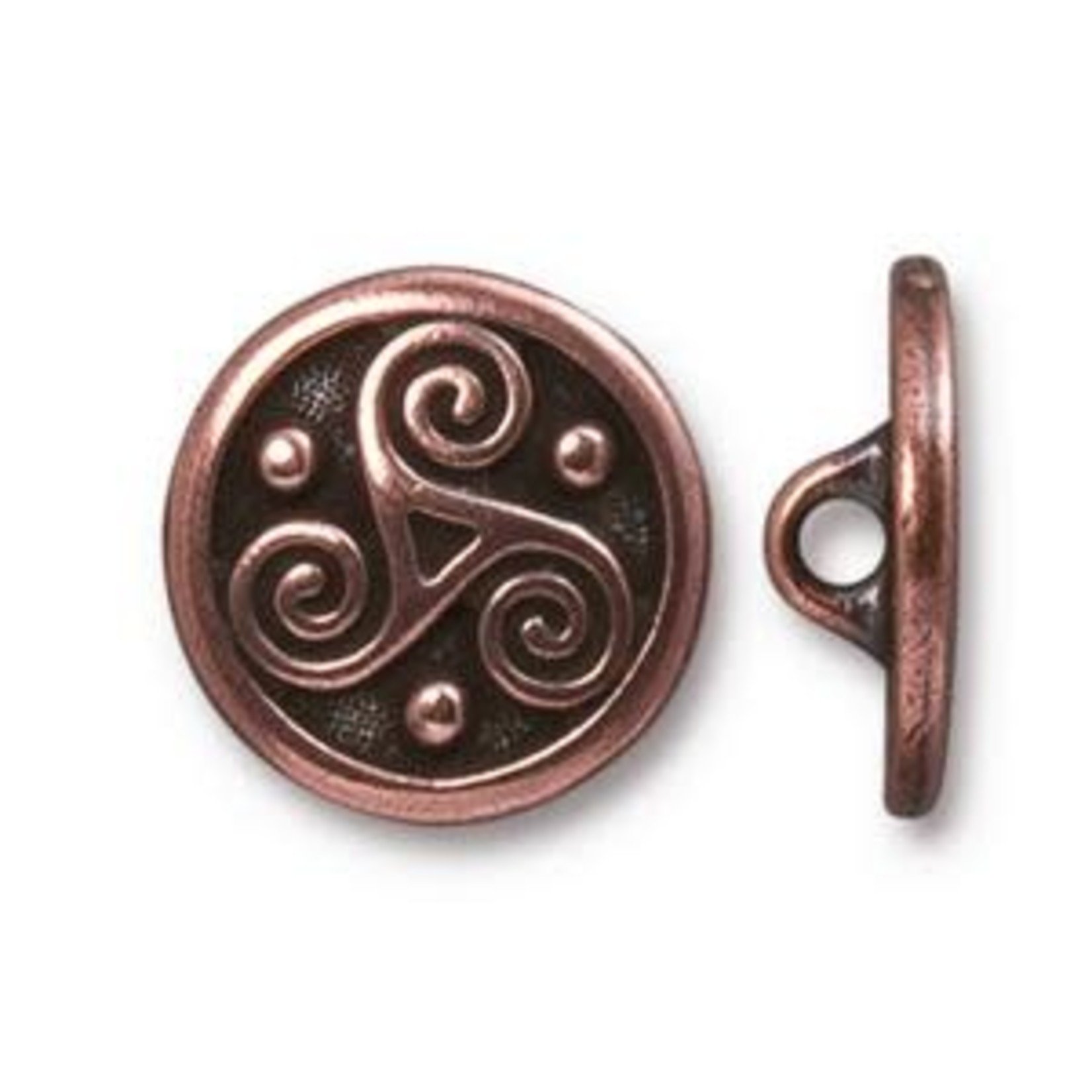 TierraCast Tierracast Antique Copper Plated Triskele Button