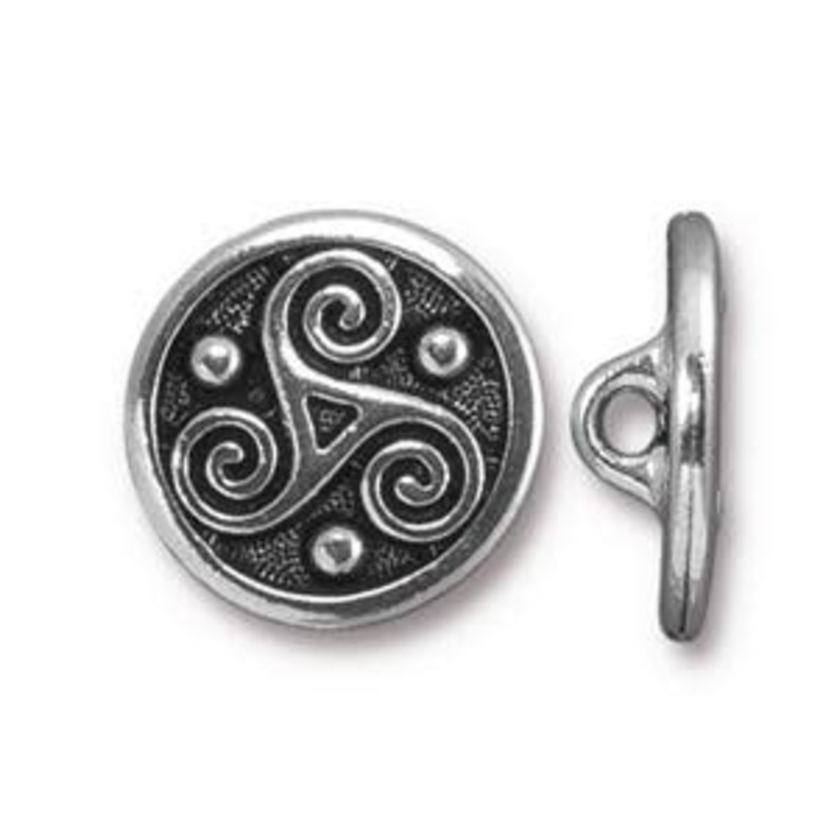 TierraCast Tierracast Antique Silver Plated Triskele Button