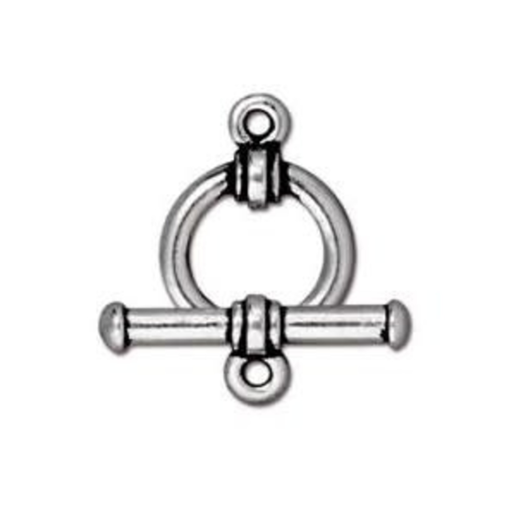 TierraCast Tierracast Antique Silver Plated Bar & Ring Toggle Clasp Set