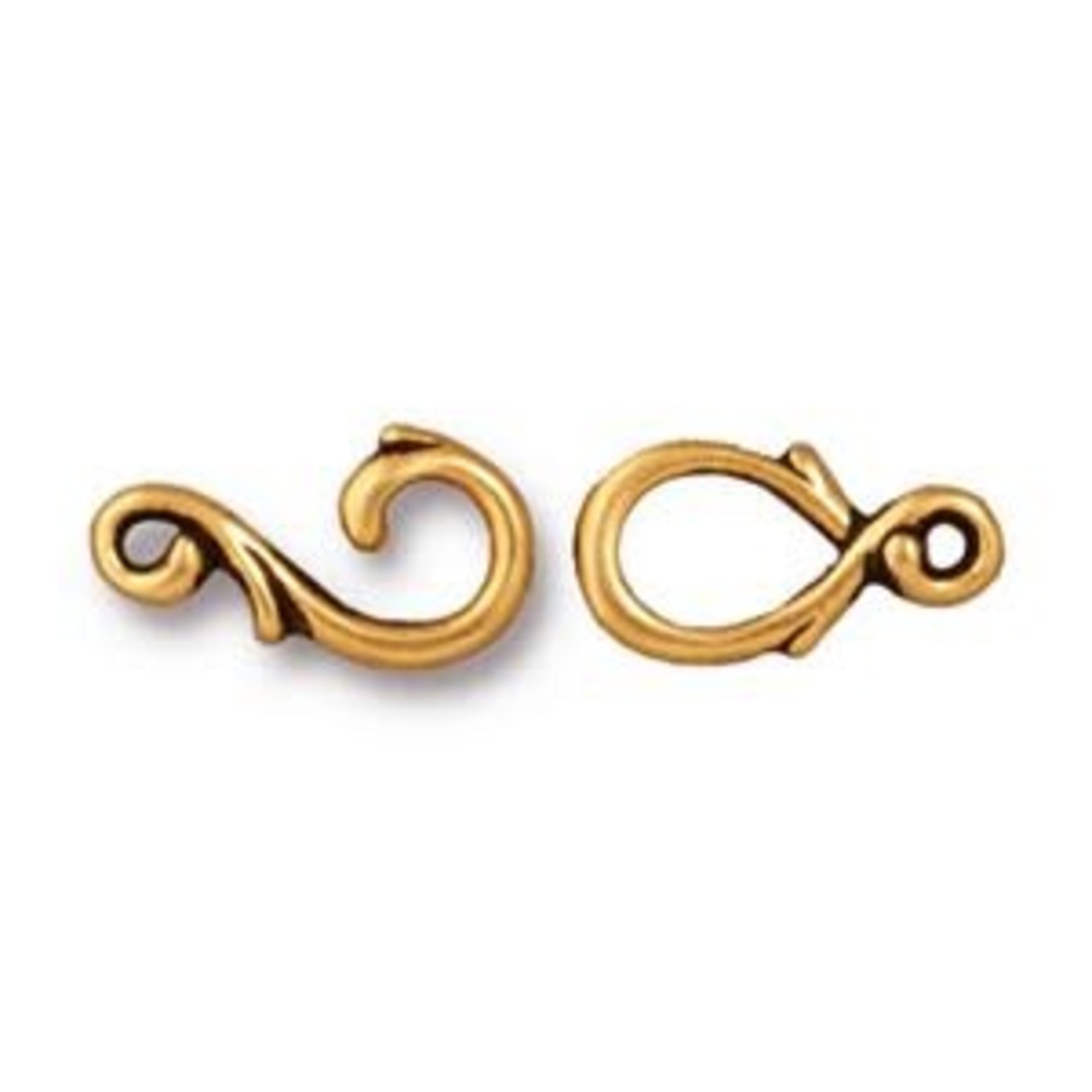 TierraCast Vine Hook and Eye Clasp Set - Antique Gold Plated