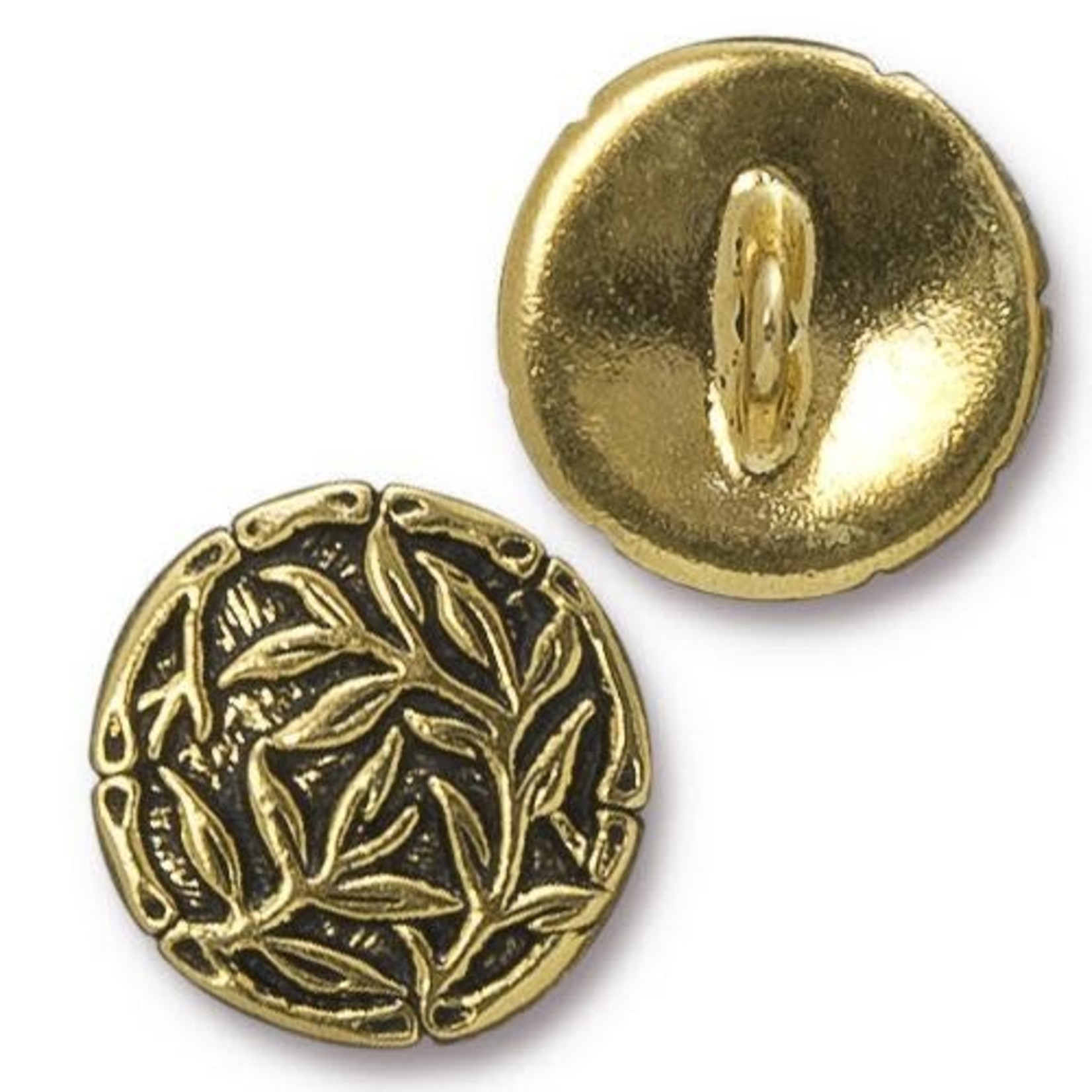 TierraCast Tierracast Antique Gold Plated Bamboo Button