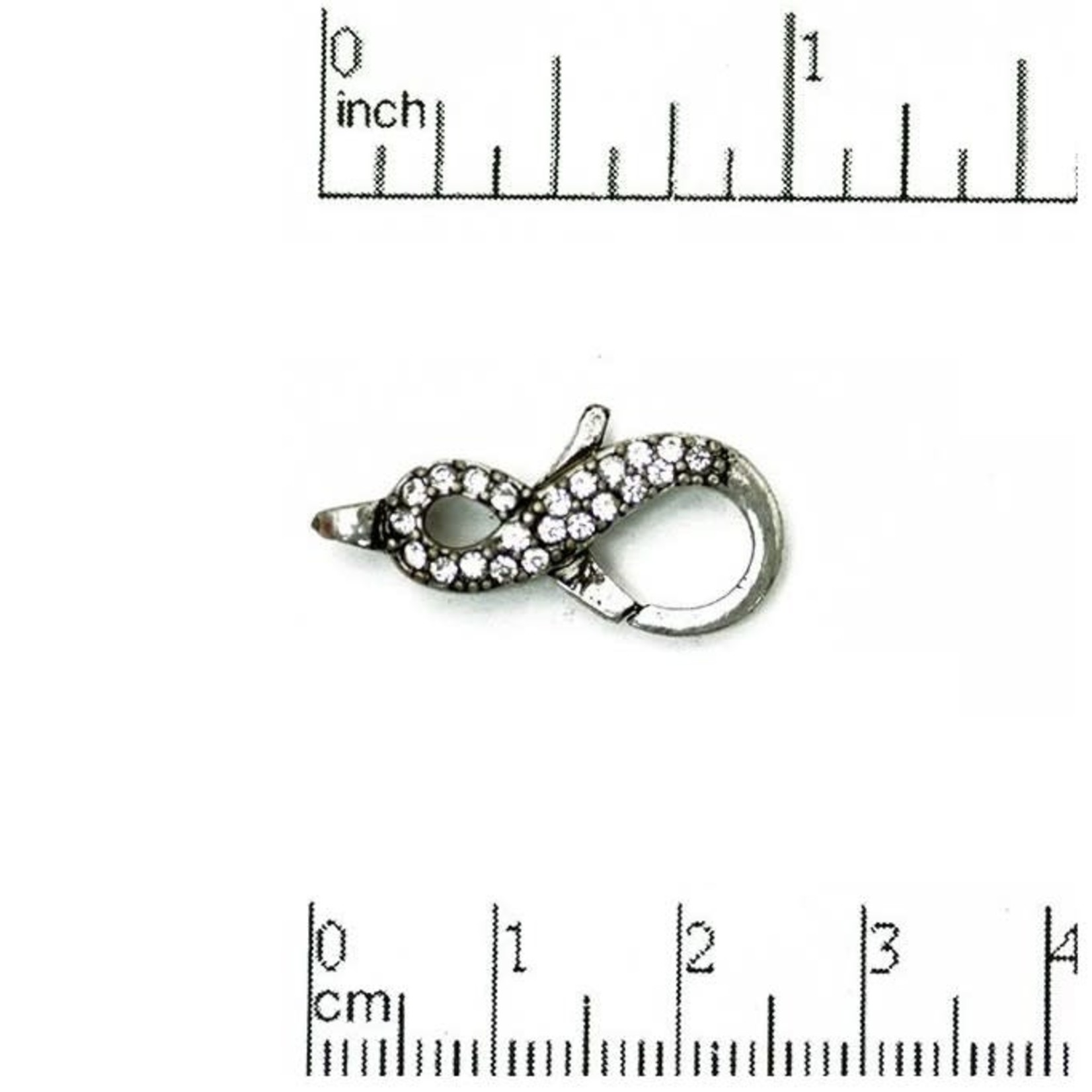 Antique Silver Plated Pave Crystal Lobster Clasp Nickel-Free