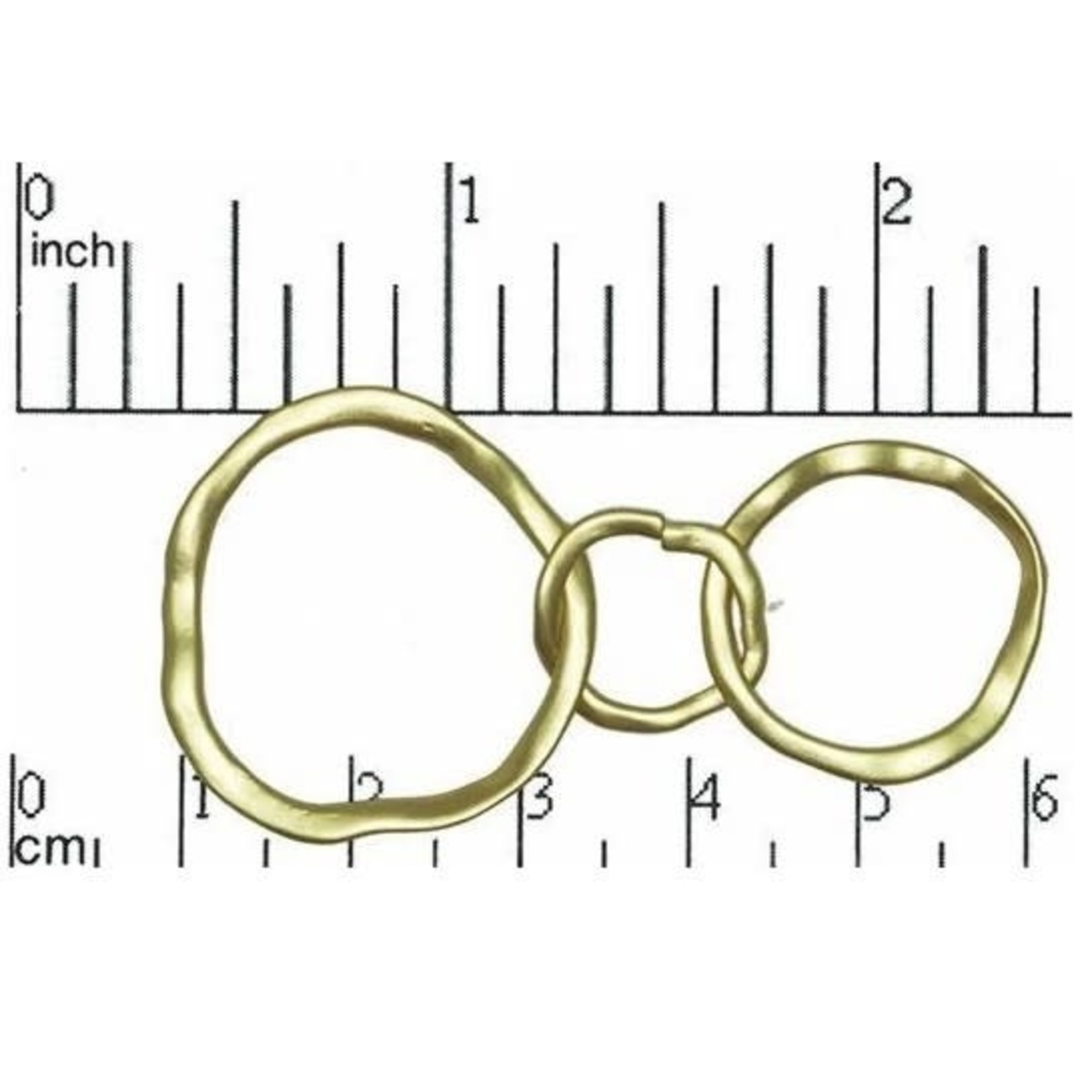 Satin Gold Plated 3-Ring Link Nickel-Free