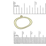 Flat Loop Pendant 25x18mm Nickel-Free Satin Gold Plated
