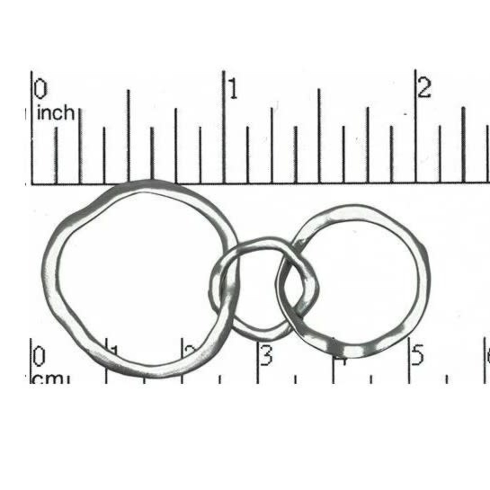 Satin Rhodium Plated 3-Ring Link Nickel-Free