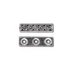 TierraCast Deco Rose 3-hole Bar Antique Silver Plated