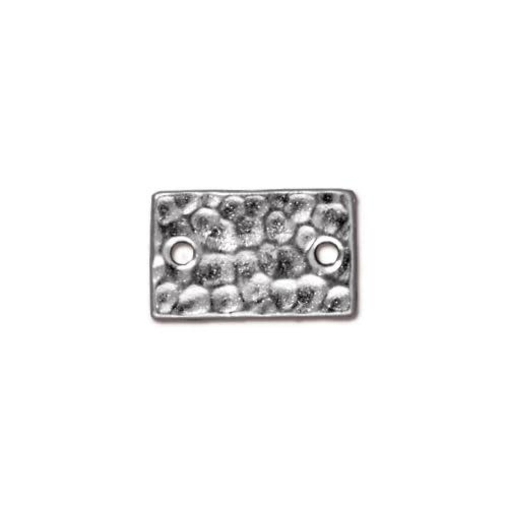 TierraCast Tierracast Rhodium Plated Hammertone Rectangle Link