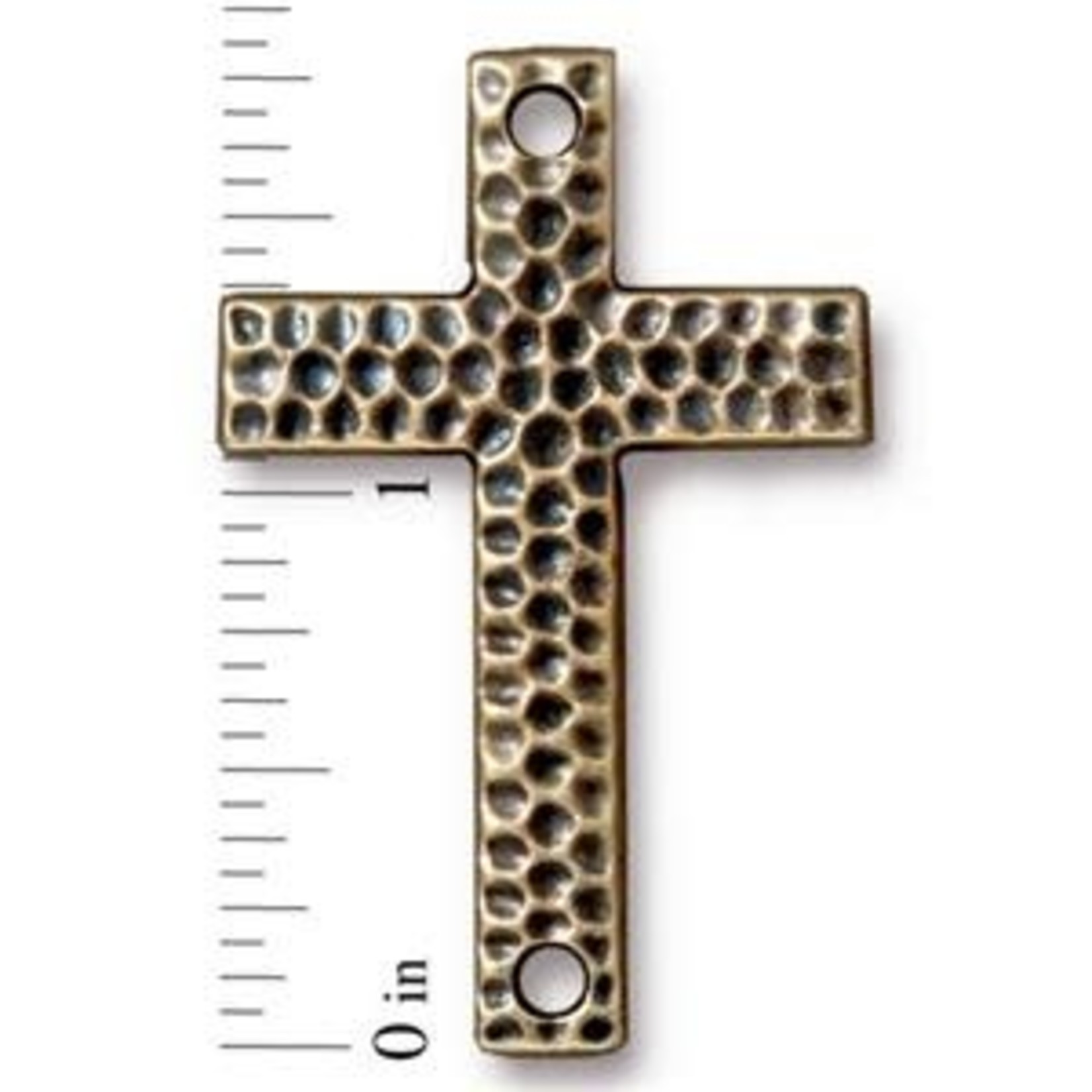 TierraCast Tierracast Oxidized Brass Plated Hammered Cross