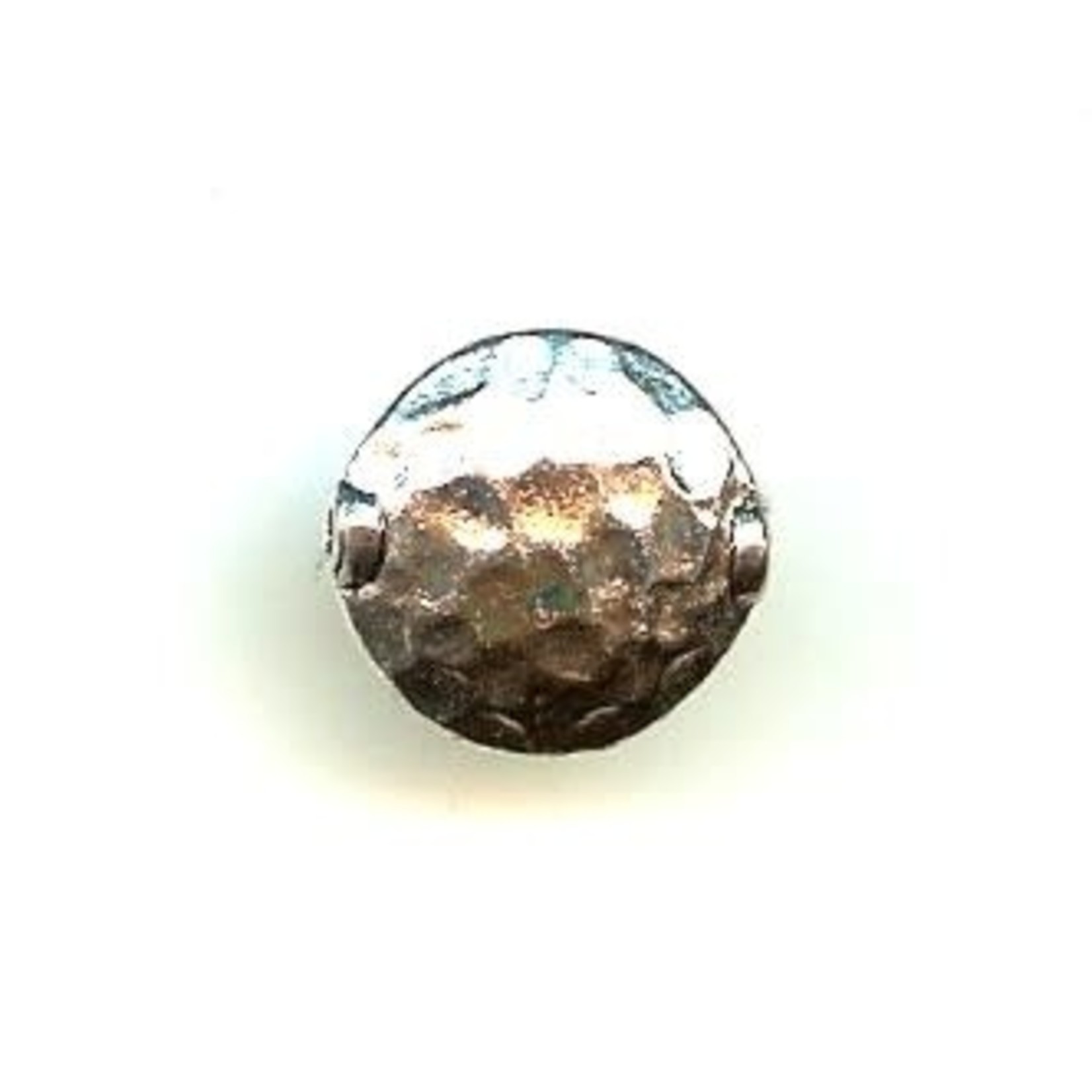 Pewter Lg Hammered Coin Bead