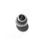 Pewter Basket Weave Large Hole Bead