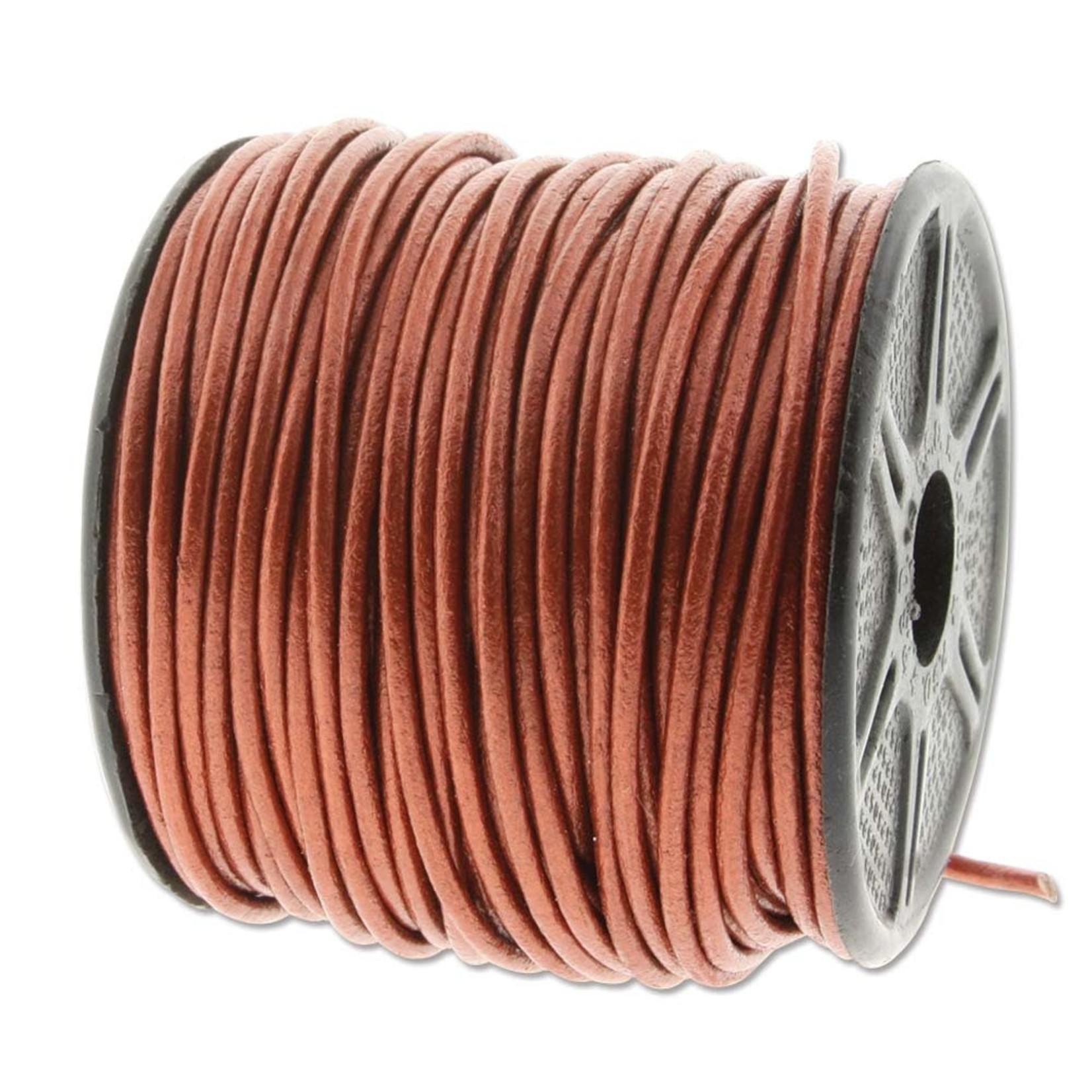 Leather 1mm Round Cord Metallic Copper - 1 foot