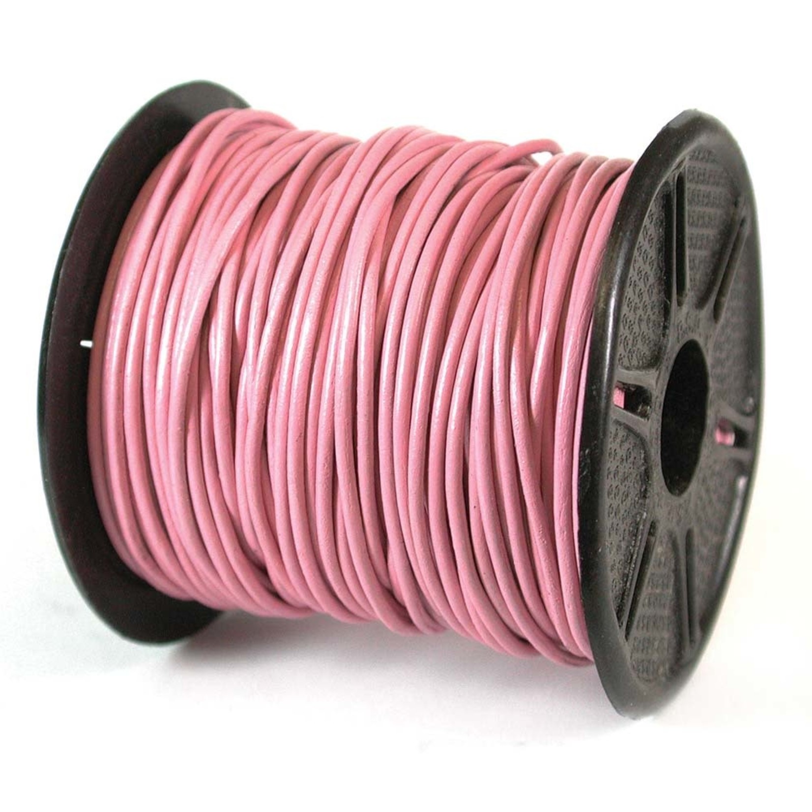 Leather 1mm Round Cord Light Pink - 1 foot