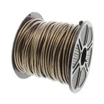 Leather Cord 1mm Round Cord Metallic Kansa - 1 foot