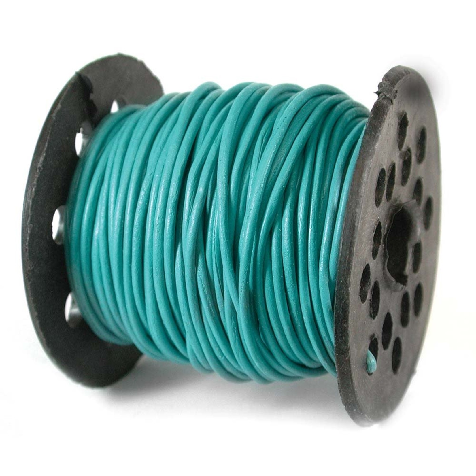Leather Cord 1mm Round Cord Turquoise - 1 foot