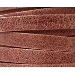 Leather Flat Strap Italian 10x2mm Dusty Rose - 1 Inch