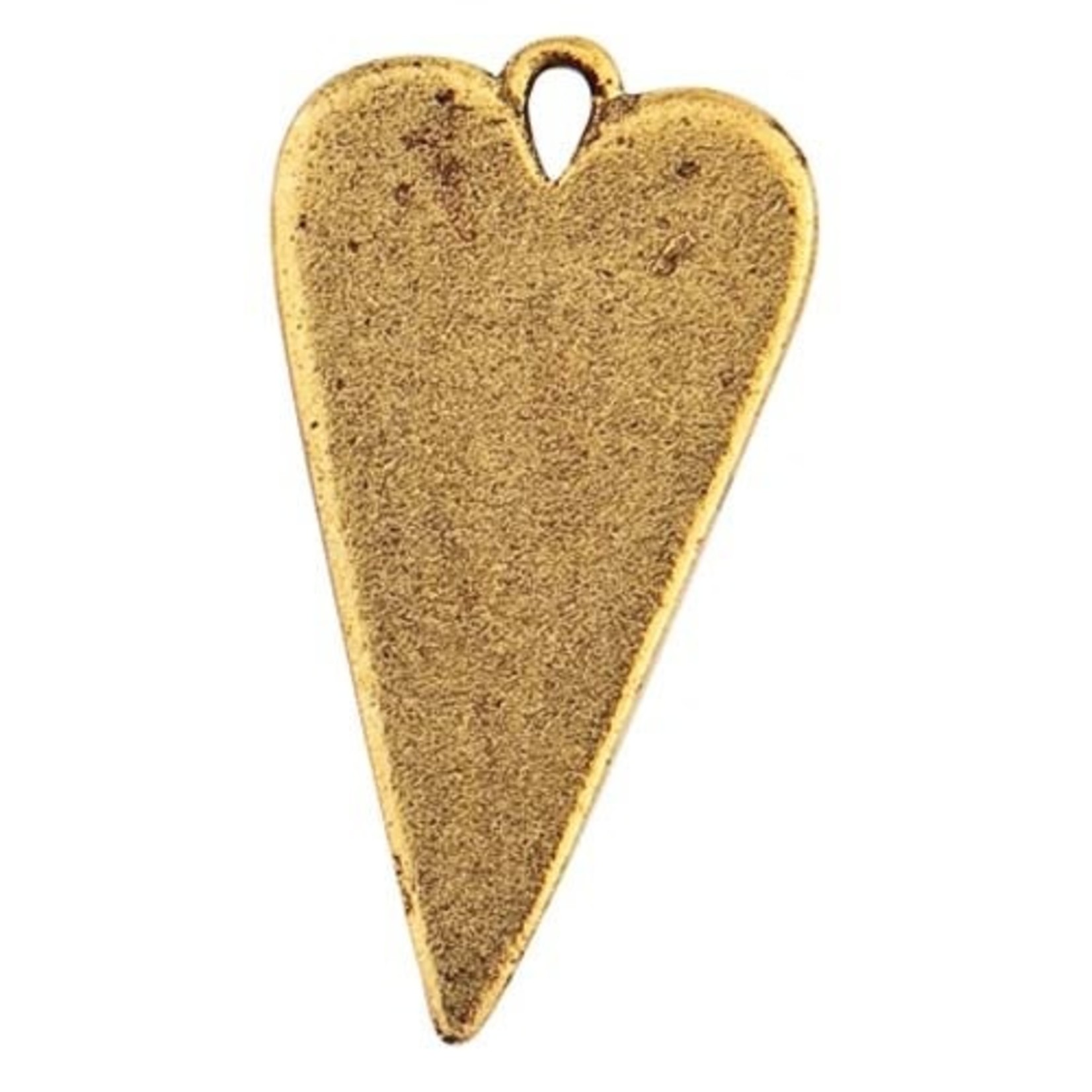 Nunn Design Elongated Heart Gold Plated 27x14mm Charm