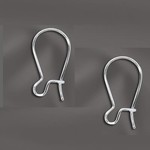 Sterling Silver Ear Wires - Kidney Wire - Pair