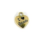 TierraCast I Love Beads Antique Gold Plated Charm