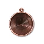 16mm Rivoli Pendant ~ 1 Ring ~ Copper Plated