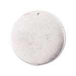 Flat Tag Grande Circle - One Hole - 32mm - Antique Silver