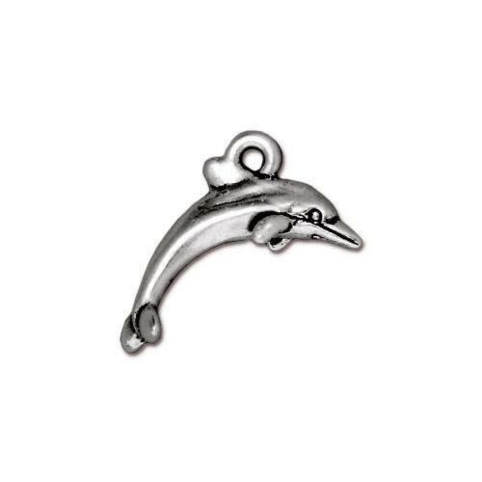 TierraCast Dolphin Charm Silver Plated
