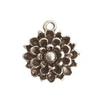 Nunn Design Mum Flower Charm Antique Silver