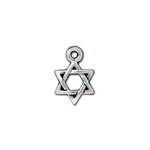 TierraCast Star of David Small Charm - Antique Silver Plated