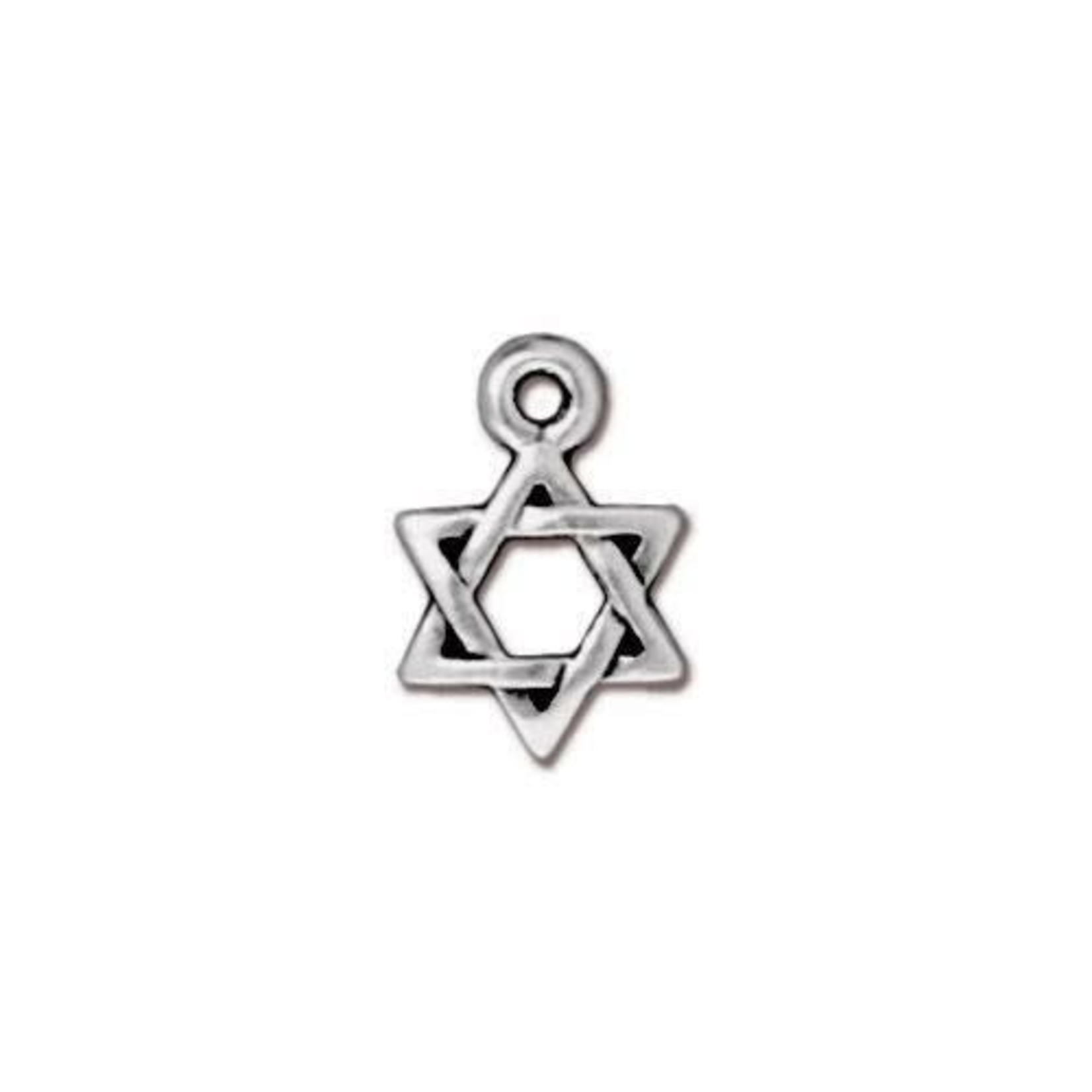 TierraCast Star of David Small Charm - Antique Silver Plated