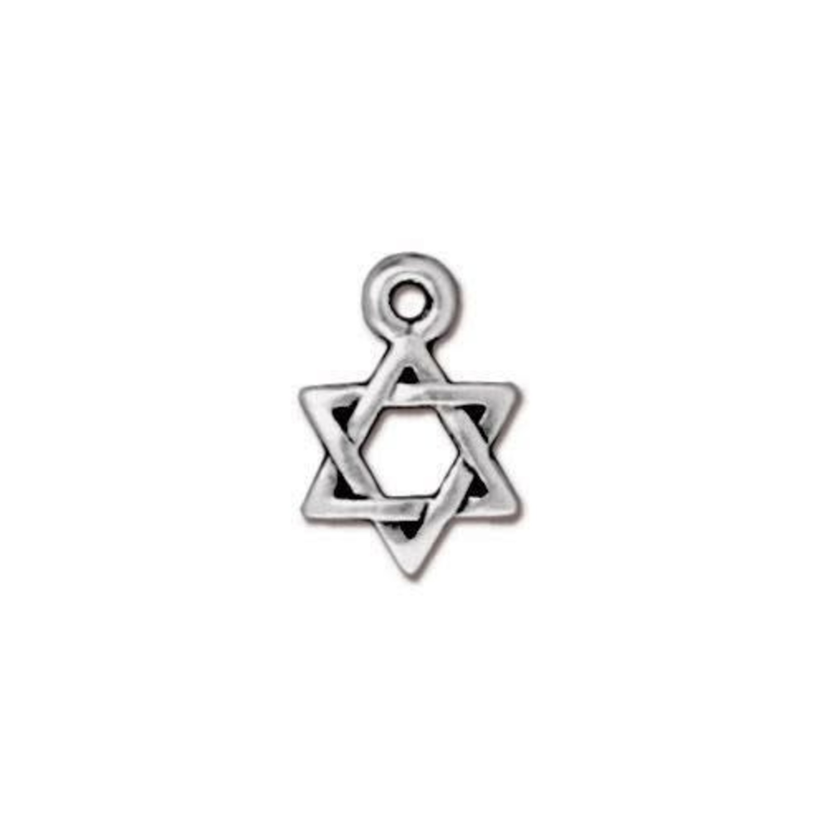 TierraCast Tierracast Antique Silver Plated Small Star of David Charm